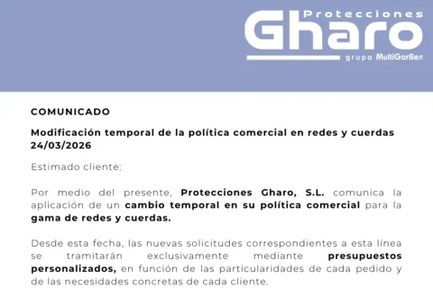 COMUNICADO: Modificación temporal de la política comercial en redes y cuerdas